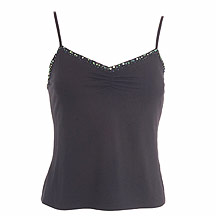 Black sequin trim camisole top
