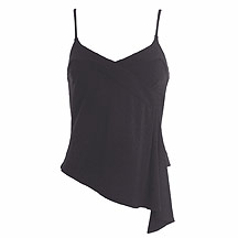 Black waterfall front camisole