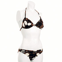 Brown pebbles triangle bikini top