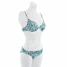 Green camouflage print bikini pants