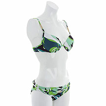 Green foliage print bikini pants