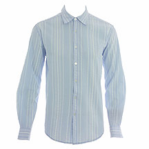 J by Jasper Conran Light blue crinkle stripe long sleeve shirt