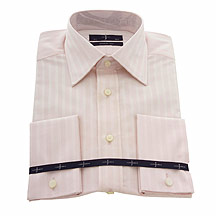 Light pink self stripe long sleeve shirt