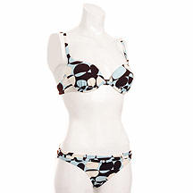 Pale blue pebbles moulded cup bikini top