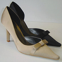 J by Jasper Conran Satin asymmetric bow court shoes