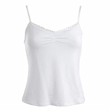 White sequin trim camisole top