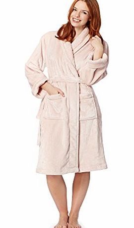 J By Jasper Conran Womens Designer Pale Pink Luxury Fleece Dressing Gown 12-14