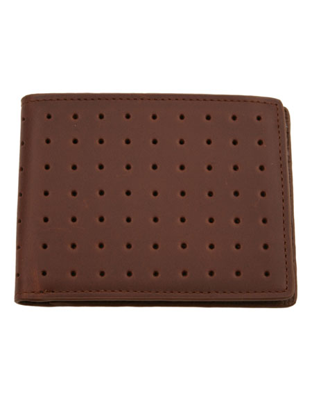 J Fold Brown Loungmaster Perforated Wallet
