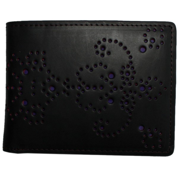 J. Fold Inc. Black and Purple Wingtip Wallet by J Fold