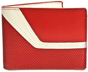 Red / Ivory Jetstream Leather Wallet by J Fold