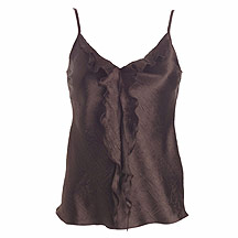 Brown crinkle satin camisole