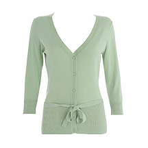 Mint belted knitted cardigan