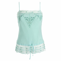 Sequinned and lace camisole