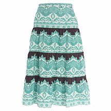 J Jeans by Jasper Conran Turquoise/chocolate paisley print tiered skirt