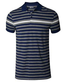 j lindeberg Autumn/Winter 09 Polo Chest Stripe Pique Dark Blue