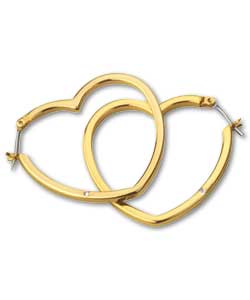 J-LO Gold Coloured Heart Hoop Earrings