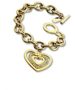 J-LO Gold Coloured Triple Heart Bracelet