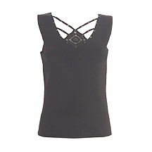 J. Taylor Chocolate knitted neckline top