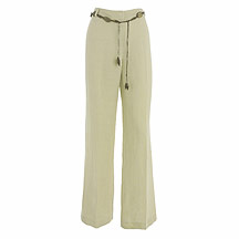 Natural linen trousers with belt