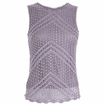 J. Taylor Silver crochet shell top