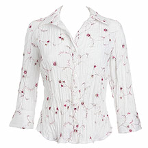 J. Taylor White embroidered cotton shirt