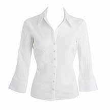 White long sleeve crinkle shirt