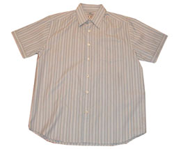 Short sleeved multi striped shirt