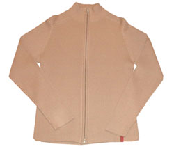 Skinny ribbed zip thru cardigan