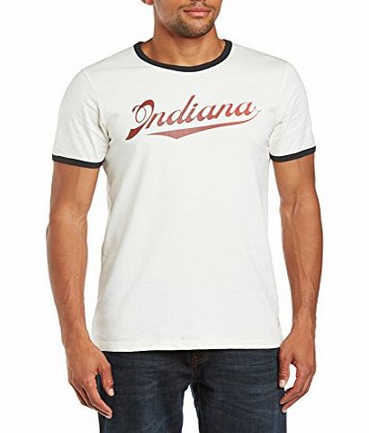 Jack and Jones Mens Cabbott Crew Neck Short Sleeve T-Shirt, Whisper White, Small