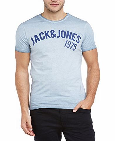 Jack and Jones Mens JJ Ornew Crew Neck Short Sleeve T-Shirt, Coronet Blue, X-Large