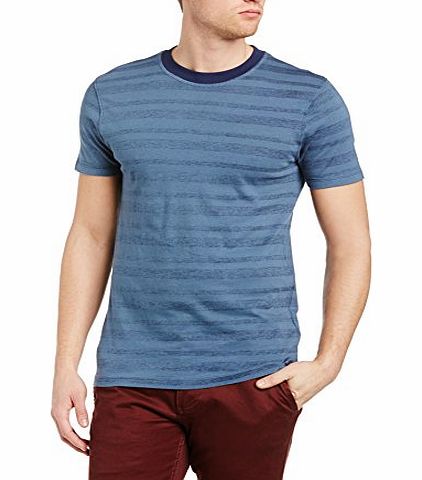 Jack and Jones Mens Jjordart Crew Neck Striped Short Sleeve T-Shirt, Blue (Bering Sea), Small