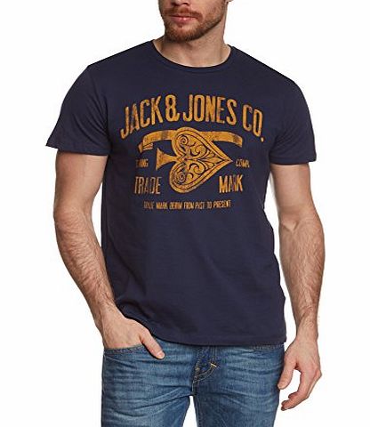 Jack and Jones Mens Jjorraffa Crew Neck NOOS Short Sleeve Set of 3 T-Shirt, Blue (Peacoat), Medium