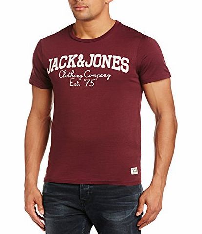 Jack and Jones Mens Max Crew Neck Short Sleeve T-Shirt, Purple (Fig), Small