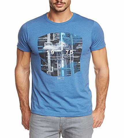 Jack and Jones Mens Nail Crew Neck Short Sleeve T-Shirt, True Blue, Medium