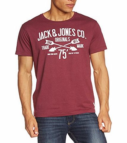 Jack and Jones Mens Raffa Crew Neck Short Sleeve T-Shirt, Purple (Fig), X-Large