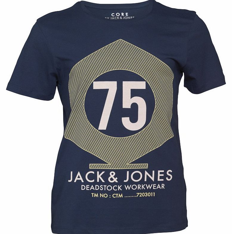JACK AND JONES Mens Amedeus T-Shirt D-Blue
