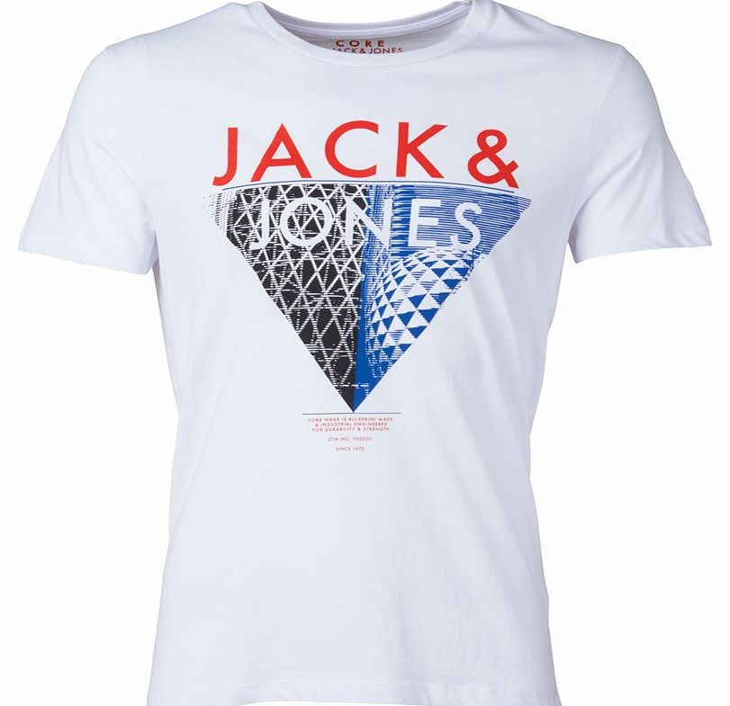 JACK AND JONES Mens Eight T-Shirt White