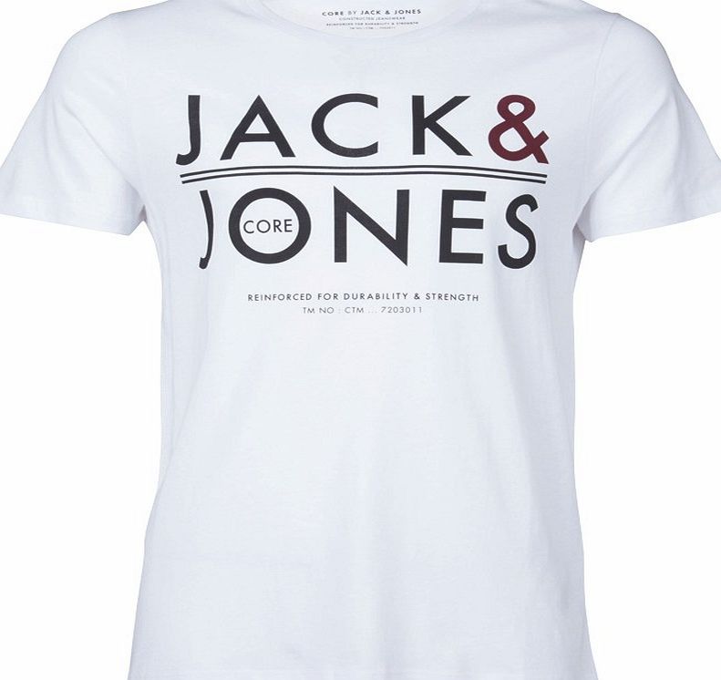 JACK AND JONES Mens JJCO Yo Crew T-Shirt White