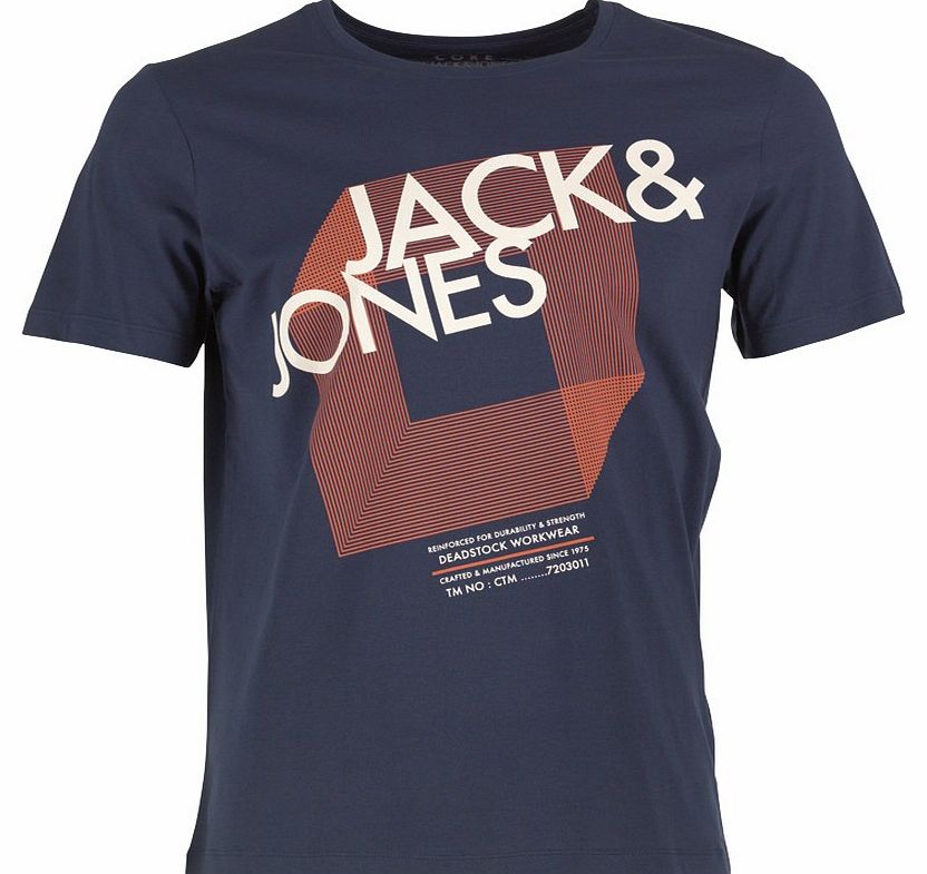 JACK AND JONES Mens Long T-Shirt D.Blue