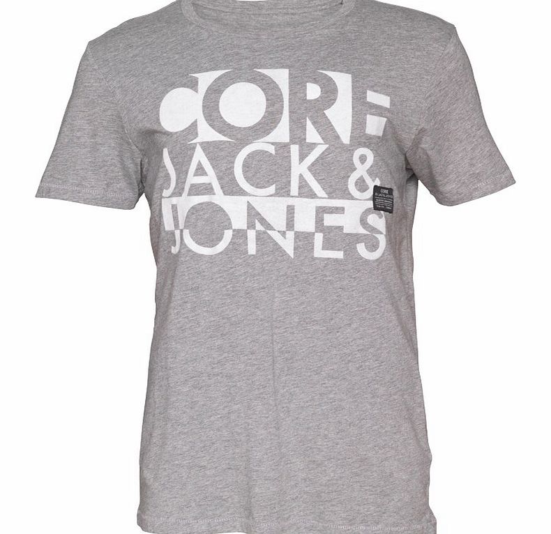 JACK AND JONES Mens Mike T-Shirt Light Grey Marl