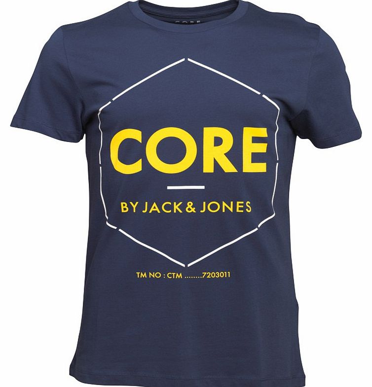 JACK AND JONES Mens Proper T-Shirt Combi 2 D-Blue