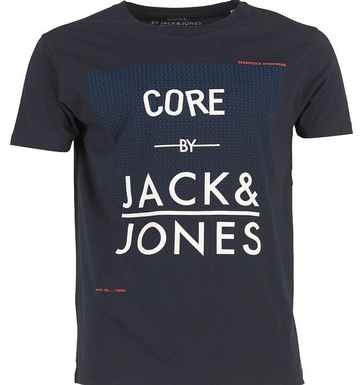 JACK AND JONES Mens T-Shirt Black Navy