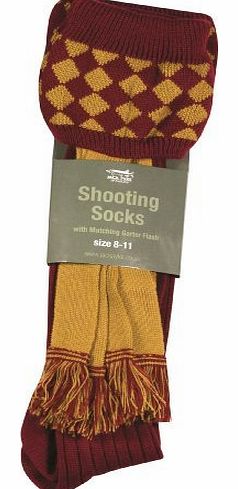 Jack Pyke Burgundy Shooting Socks by Jack Pyke with Garter Flash