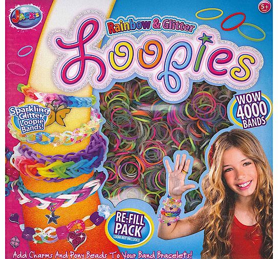 Jacks Rainbow & Glitter Loopies Refill Pack -