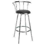 Jackson Bar Stool, Leather Effect Black