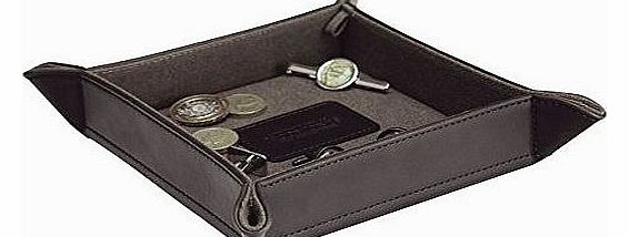 Jacob Jones by LC Designs JACOB JONES Brown Square Coin Tray with Khaki Canvas Lining