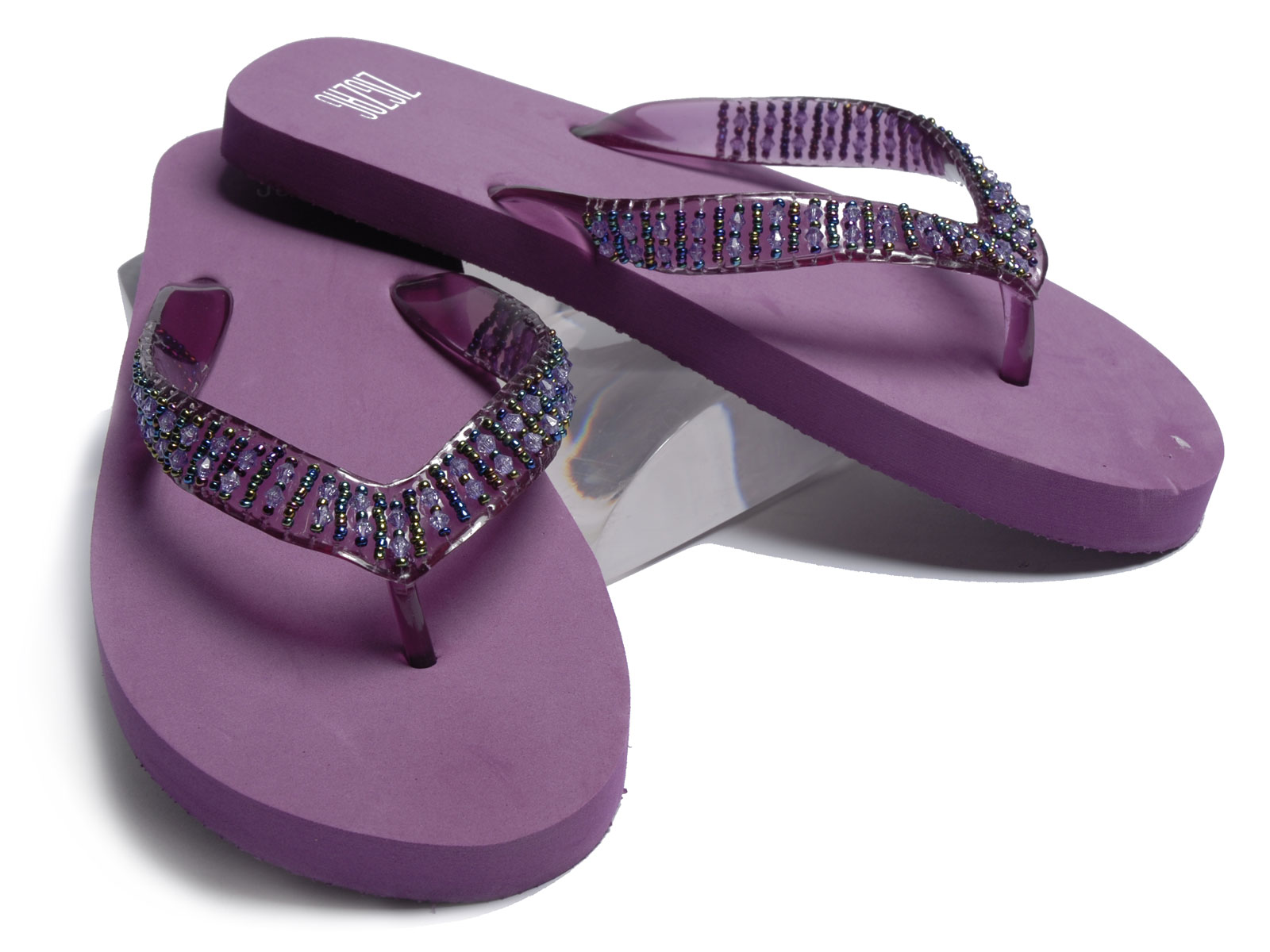Jacobson Footwear Damson Beaded Strap Flip Flop by Jacobson Footwear