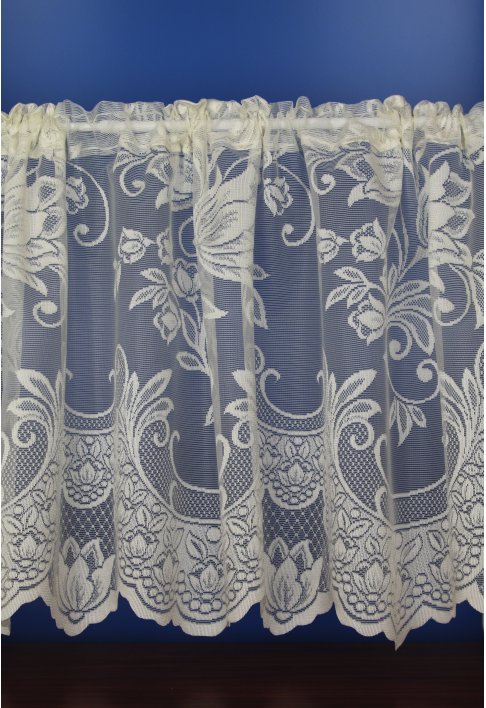 Jade Cream Floral Cafe Net Curtains