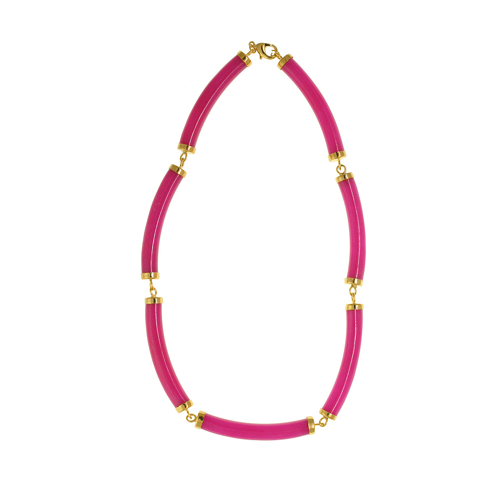 jade Section Necklace - Pink