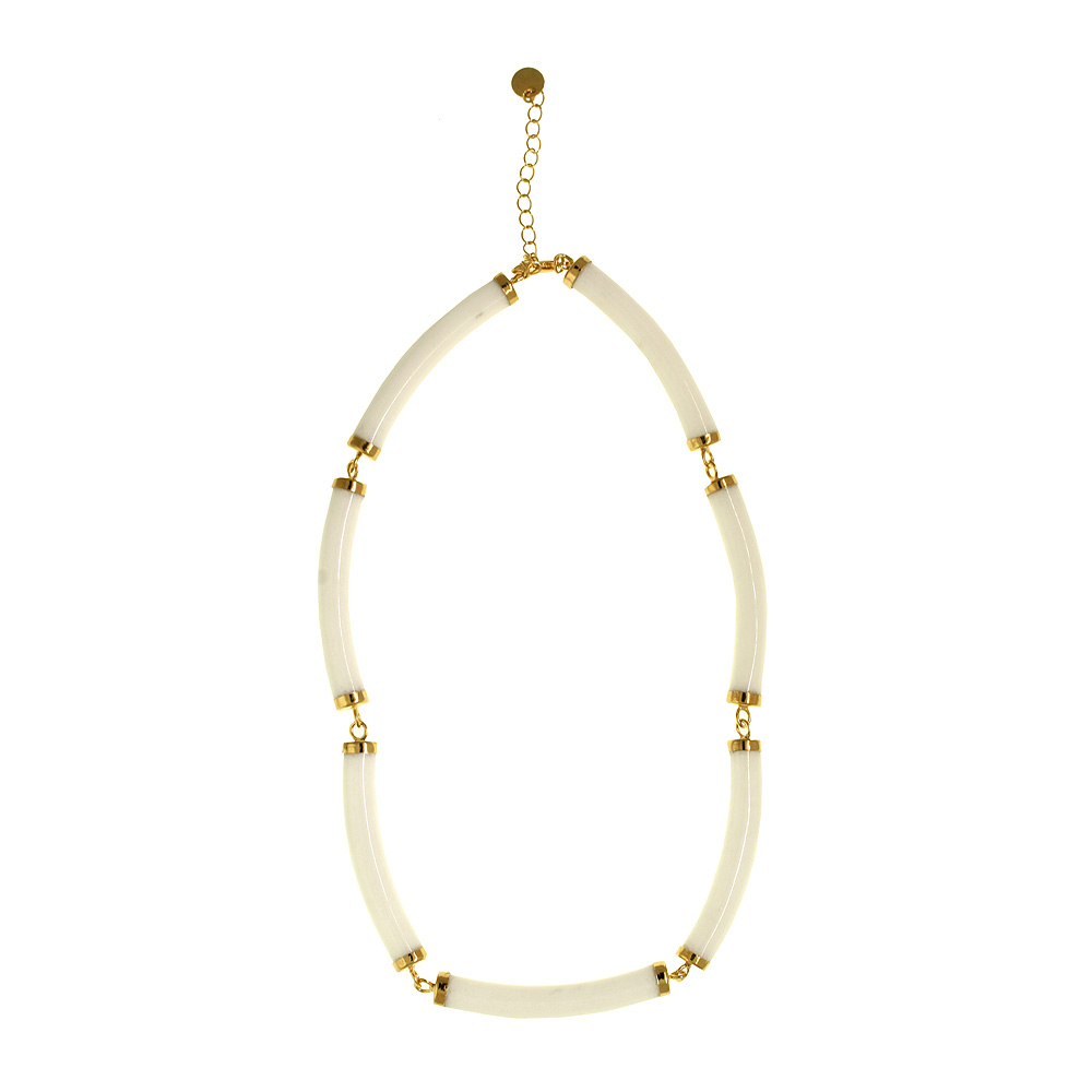 jade Section Necklace - White